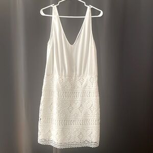 Beautiful white dress with lace overlay waist down